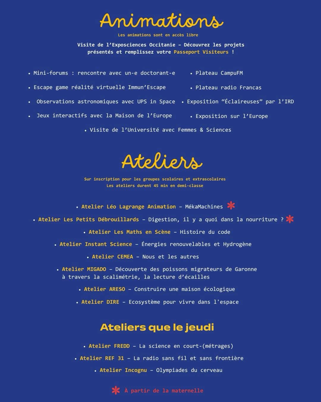 Ateliers Exposciences 2026