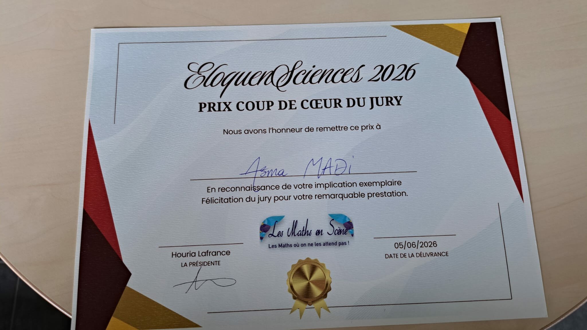 Prix Coup de Cœur du Jury - Asma Madi