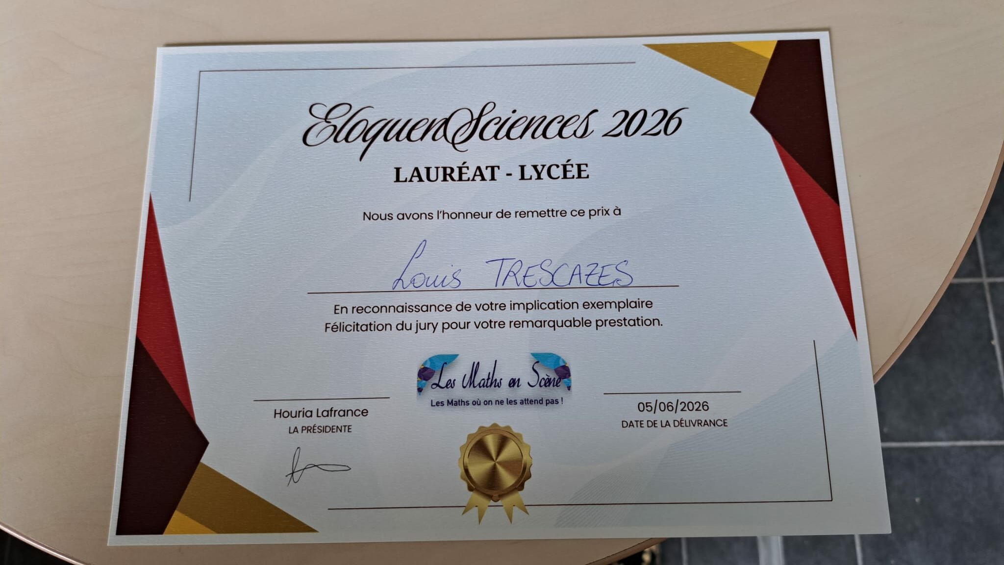 Lauréat Lycée - Louis Trescazes