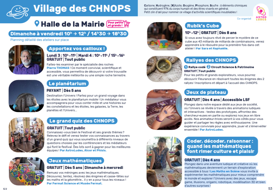 Village des CHNOPS 2026